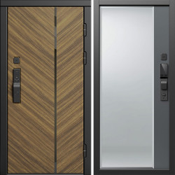 Входная дверь Termo-Door Смарт Санрайз - Зеркало Фацет Grey софт
