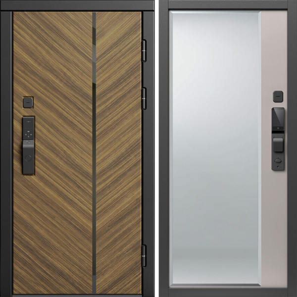 Входная дверь Termo-Door Смарт Санрайз - Зеркало Фацет Капучино