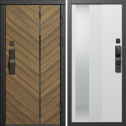 Входная дверь Termo-Door Смарт Санрайз - Зеркало Люмис Белый Софт