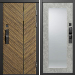 Входная дверь Termo-Door Смарт Санрайз - Зеркало Триумф бетон светлый