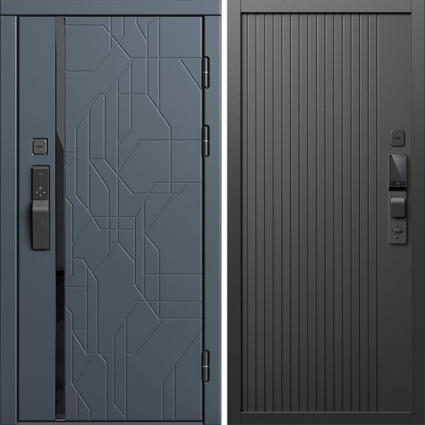 Входная дверь Termo-Door Смарт Сплит Графит - Флэт Черный кварц