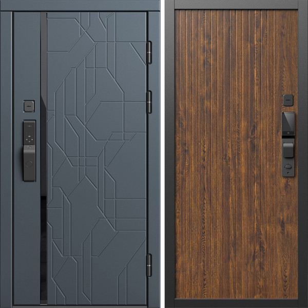 Входная дверь Termo-Door Смарт Сплит Графит - Флэт Дуб