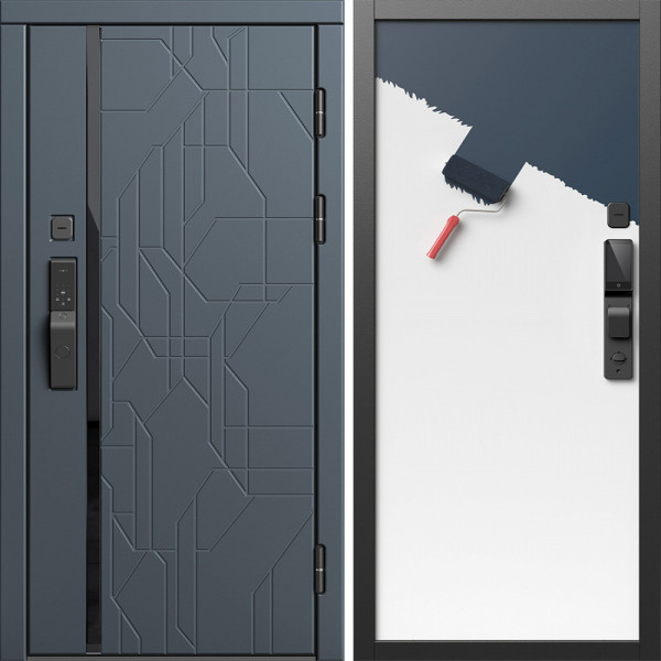 Входная дверь Termo-Door Смарт Сплит Графит - Гладкая Панель Под Покраску (грунт)