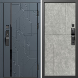 Входная дверь Termo-Door Смарт Сплит Графит - Горизонт бетон светлый