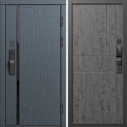 Входная дверь Termo-Door Смарт Сплит Графит - Горизонт бетон темный