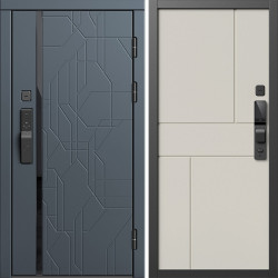 Входная дверь Termo-Door Смарт Сплит Графит - Горизонт Слоновая кость
