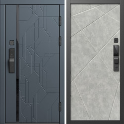 Входная дверь Termo-Door Смарт Сплит Графит - Лучи бетон светлый