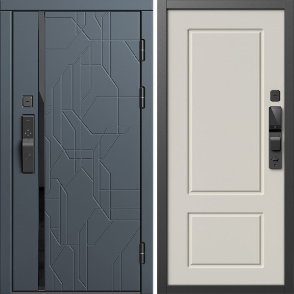 Входная дверь Termo-Door Смарт Сплит Графит - Марсель Слоновая кость