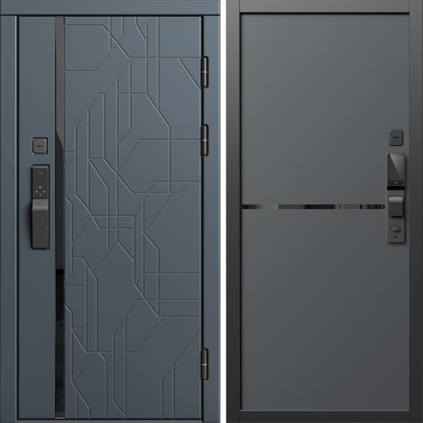 Входная дверь Termo-Door Смарт Сплит Графит - Нео Графит