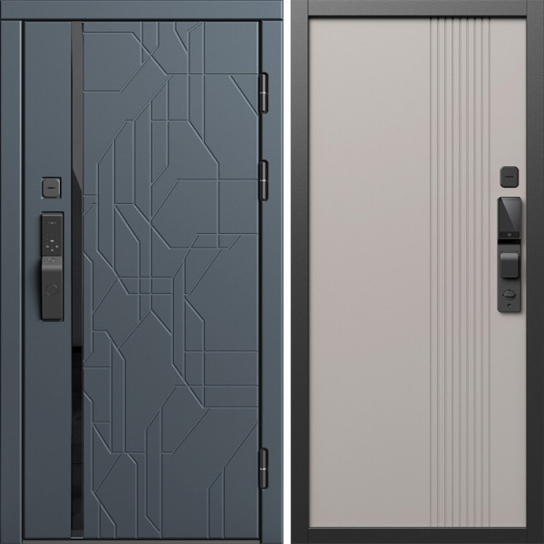 Входная дверь Termo-Door Смарт Сплит Графит - Страйп Капучино