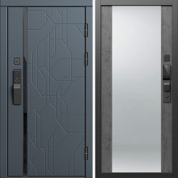 Входная дверь Termo-Door Смарт Сплит Графит - Зеркало бетон темный