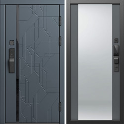 Входная дверь Termo-Door Смарт Сплит Графит - Зеркало Grey Софт