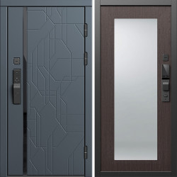 Входная дверь Termo-Door Смарт Сплит Графит - Зеркало Триумф венге