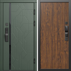 Входная дверь Termo-Door Смарт Сплит Грин - Флэт Дуб