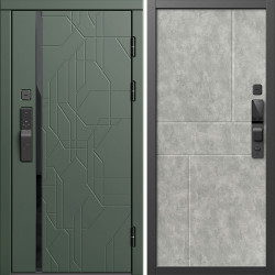 Входная дверь Termo-Door Смарт Сплит Грин - Горизонт бетон светлый