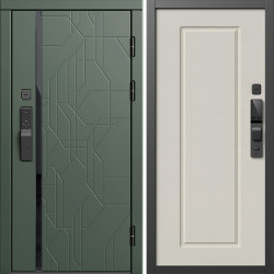 Входная дверь Termo-Door Смарт Сплит Грин - Гранд Слоновая кость