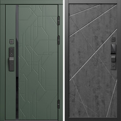 Входная дверь Termo-Door Смарт Сплит Грин - Лучи бетон темный