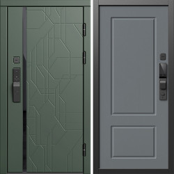Входная дверь Termo-Door Смарт Сплит Грин - Марсель Grey софт