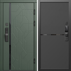 Входная дверь Termo-Door Смарт Сплит Грин - Нео Black