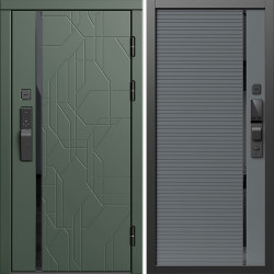 Входная дверь Termo-Door Смарт Сплит Грин - Порте Grey софт