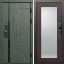Входная дверь Termo-Door Смарт Сплит Грин - Зеркало Триумф венге