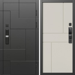 Входная дверь Termo-Door Смарт Тетрис Блэк - Горизонт Слоновая кость