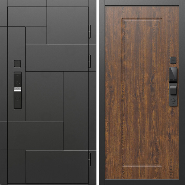 Входная дверь Termo-Door Смарт Тетрис Блэк - Гранд Дуб