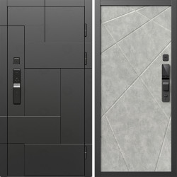 Входная дверь Termo-Door Смарт Тетрис Блэк - Лучи бетон светлый
