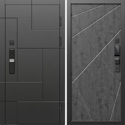 Входная дверь Termo-Door Смарт Тетрис Блэк - Лучи бетон темный