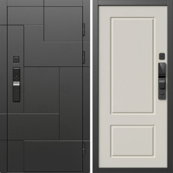 Входная дверь Termo-Door Смарт Тетрис Блэк - Марсель Слоновая кость
