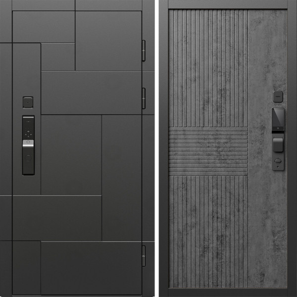 Входная дверь Termo-Door Смарт Тетрис Блэк - Мастино Бетон темный