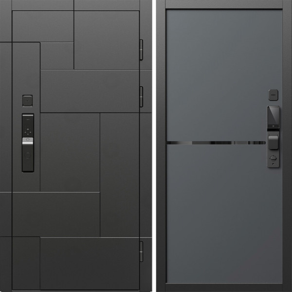 Входная дверь Termo-Door Смарт Тетрис Блэк - Нео Графит