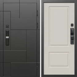 Входная дверь Termo-Door Смарт Тетрис Блэк - Нео Классика Слоновая Кость