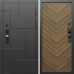 Входная дверь Termo-Door Смарт Тетрис Блэк - Плаза Елочка Орех