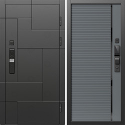 Входная дверь Termo-Door Смарт Тетрис Блэк - Порте Grey софт