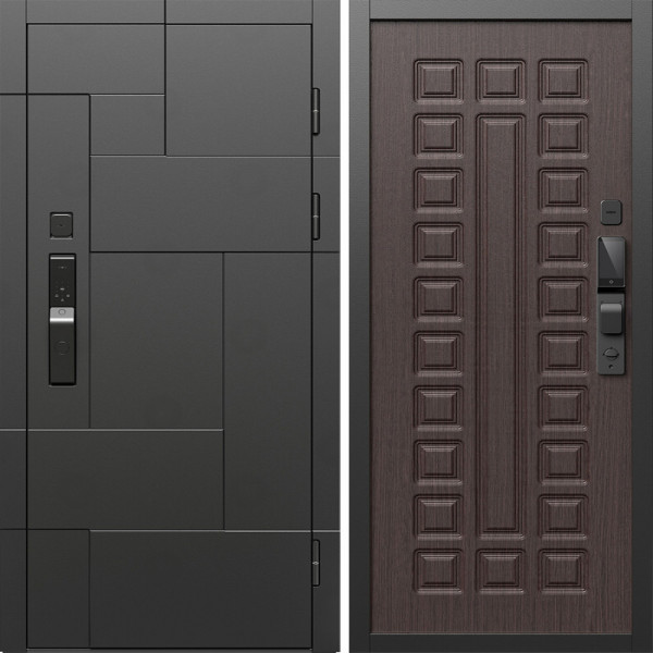 Входная дверь Termo-Door Смарт Тетрис Блэк - Престиж венге