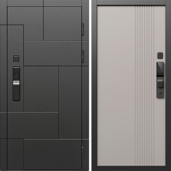 Входная дверь Termo-Door Смарт Тетрис Блэк - Страйп Капучино