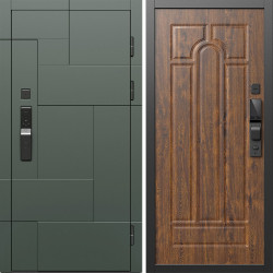 Входная дверь Termo-Door Смарт Тетрис Грин - Арка дуб
