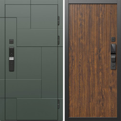 Входная дверь Termo-Door Смарт Тетрис Грин - Флэт Дуб