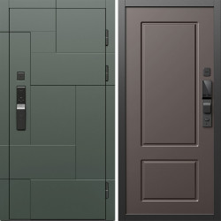 Входная дверь Termo-Door Смарт Тетрис Грин - Марсель Шоколад