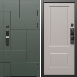 Входная дверь Termo-Door Смарт Тетрис Грин - Нео Классика Капучино