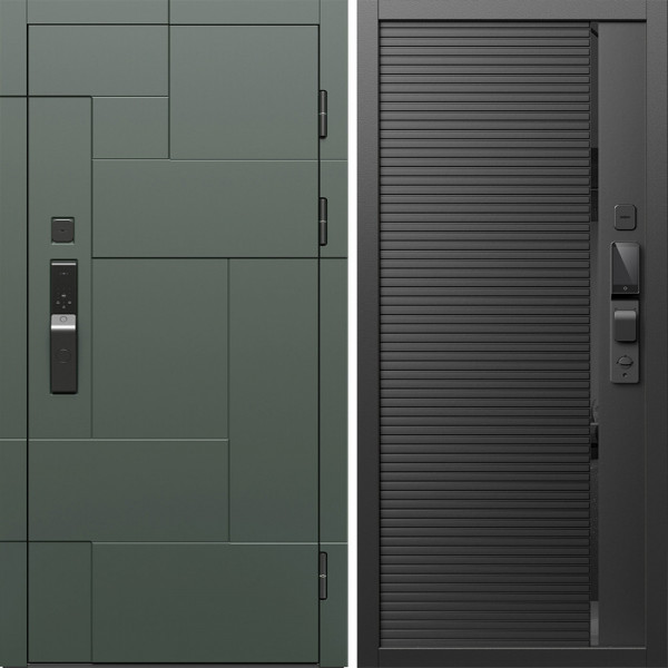 Входная дверь Termo-Door Смарт Тетрис Грин - Порте black