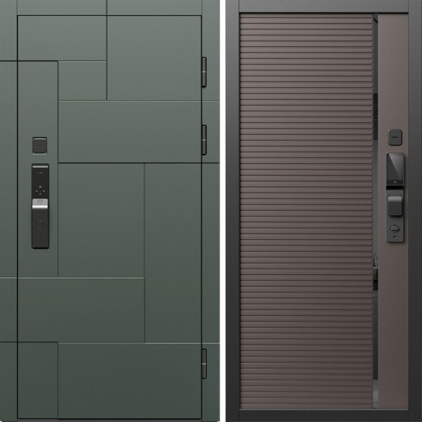 Входная дверь Termo-Door Смарт Тетрис Грин - Порте Шоколад