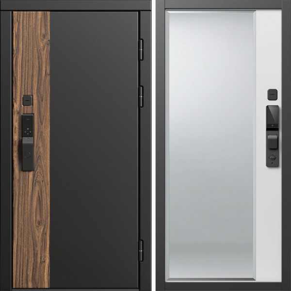 Входная дверь Termo-Door Смарт Тор - Зеркало Фацет Белый софт