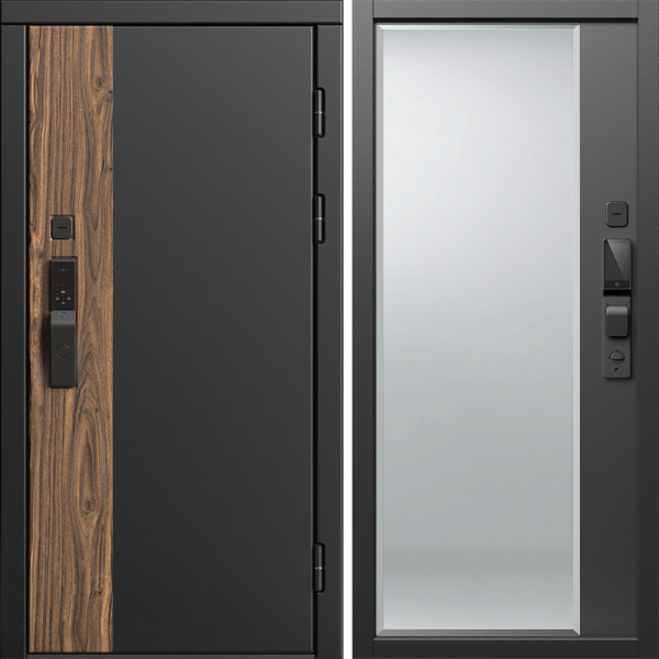 Входная дверь Termo-Door Смарт Тор - Зеркало Фацет Черный кварц