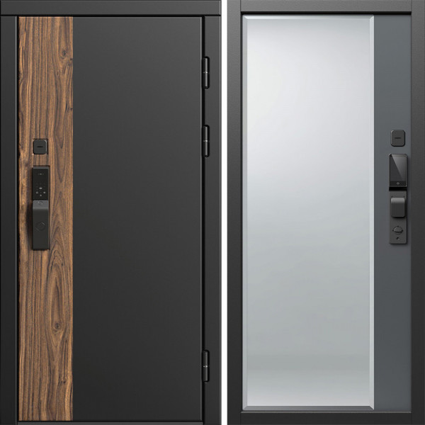 Входная дверь Termo-Door Смарт Тор - Зеркало Фацет Grey софт