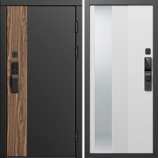 Входная дверь Termo-Door Смарт Тор - Зеркало Люмис Белый Софт
