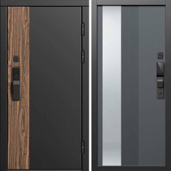 Входная дверь Termo-Door Смарт Тор - Зеркало Люмис Грей Софт
