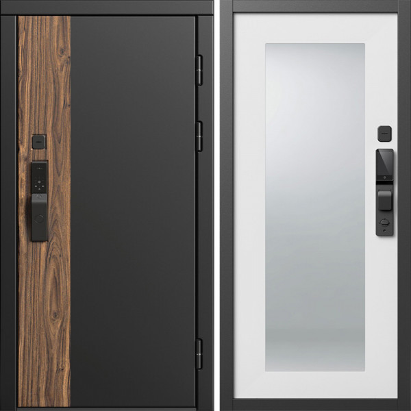 Входная дверь Termo-Door Смарт Тор - Зеркало Триумф Белый софт