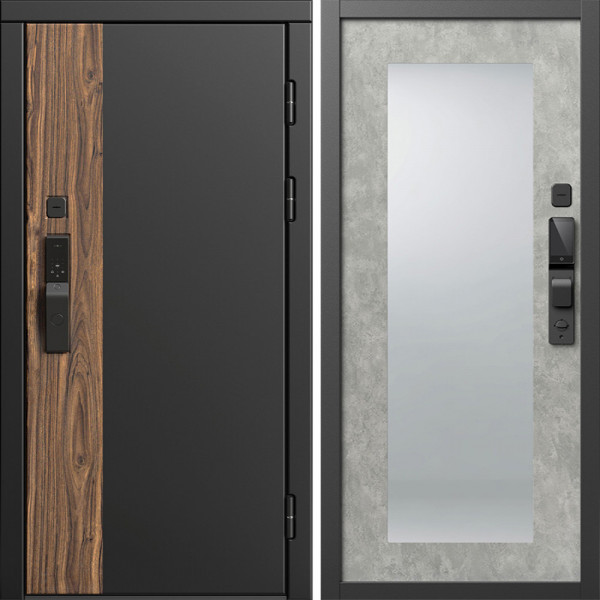 Входная дверь Termo-Door Смарт Тор - Зеркало Триумф бетон светлый